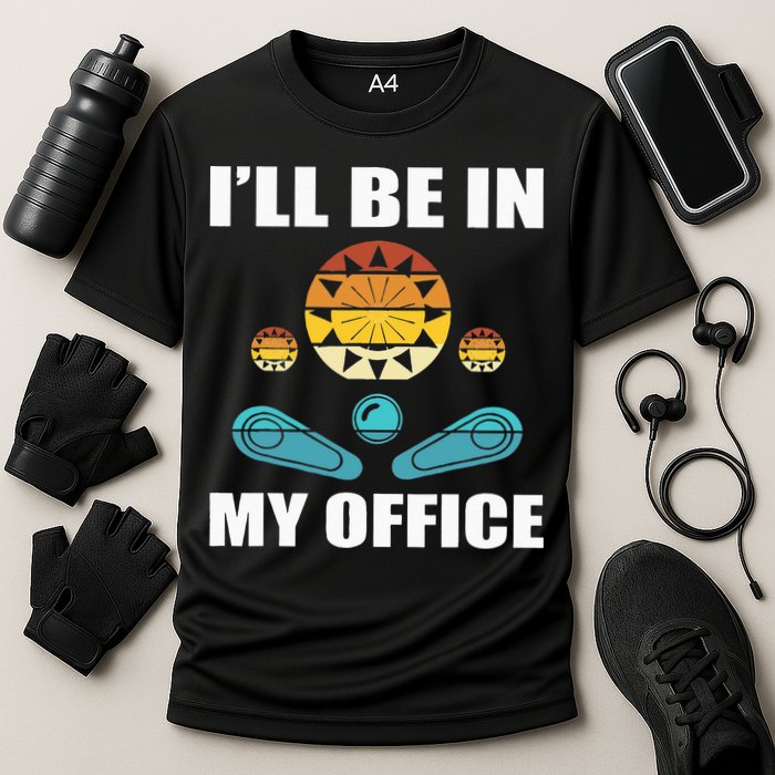 Funny Pinball Player Design Retro Gamer Pinnball Performance Shirt