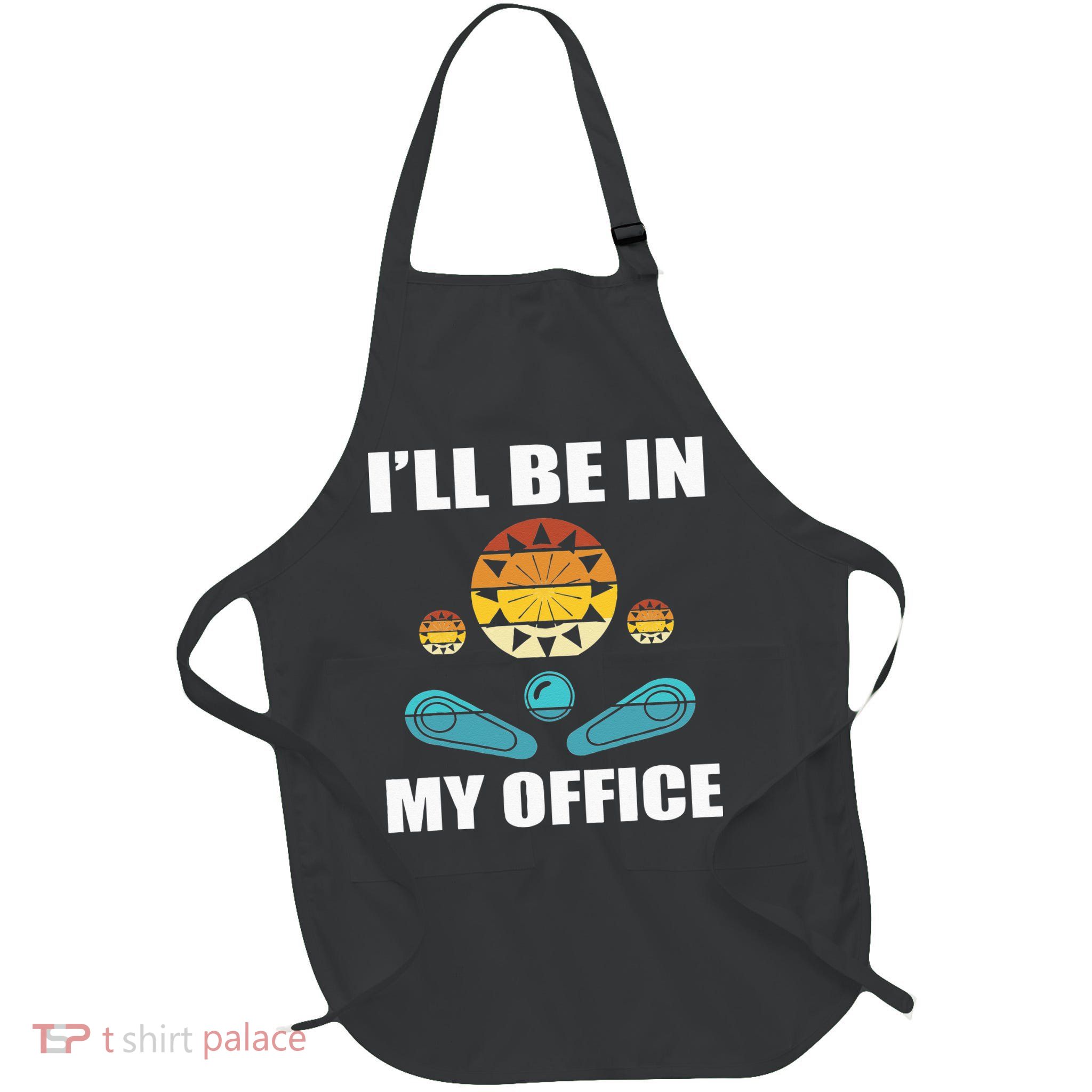Funny Pinball Player Design Retro Gamer Pinnball Full-Length Apron With Pockets
