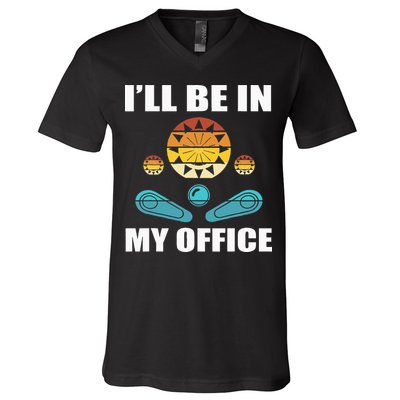 Funny Pinball Player Design Retro Gamer Pinnball V-Neck T-Shirt