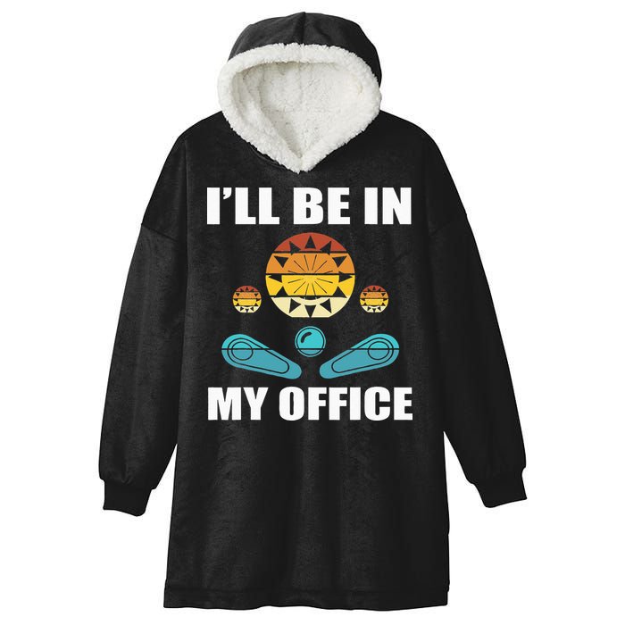 Funny Pinball Player Design Retro Gamer Pinnball Hooded Wearable Blanket