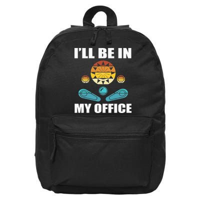 Funny Pinball Player Design Retro Gamer Pinnball 16 in Basic Backpack