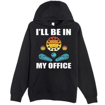 Funny Pinball Player Design Retro Gamer Pinnball Premium Pullover Hoodie