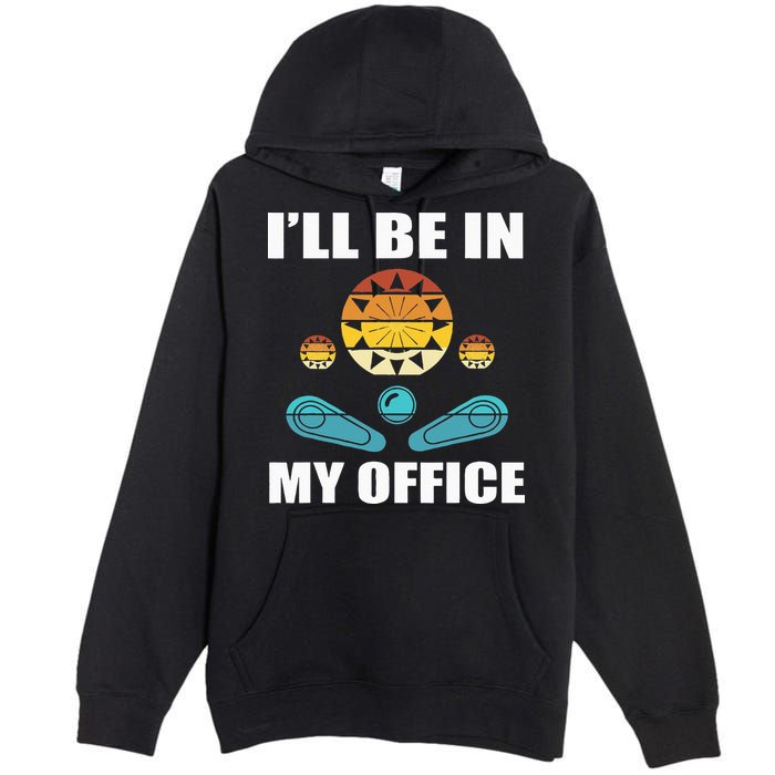 Funny Pinball Player Design Retro Gamer Pinnball Premium Pullover Hoodie