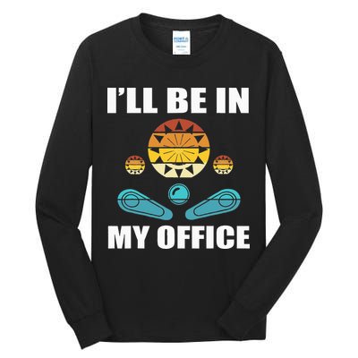 Funny Pinball Player Design Retro Gamer Pinnball Tall Long Sleeve T-Shirt