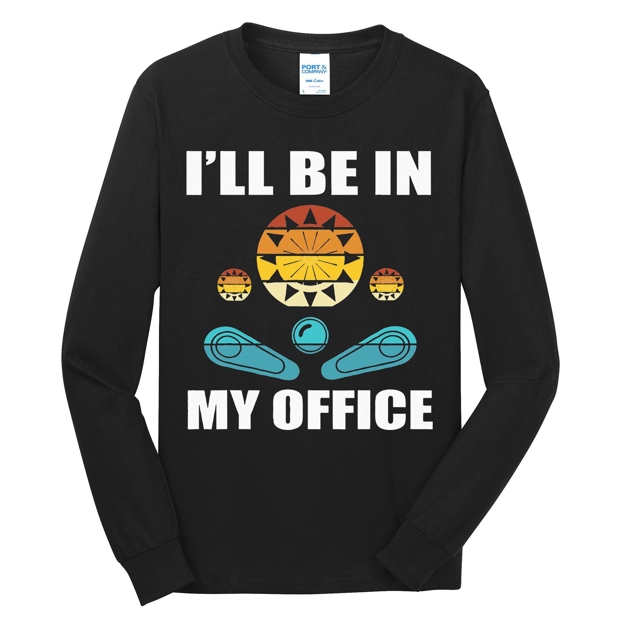 Funny Pinball Player Design Retro Gamer Pinnball Tall Long Sleeve T-Shirt