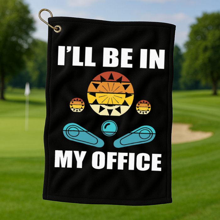 Funny Pinball Player Design Retro Gamer Pinnball Golf Towel