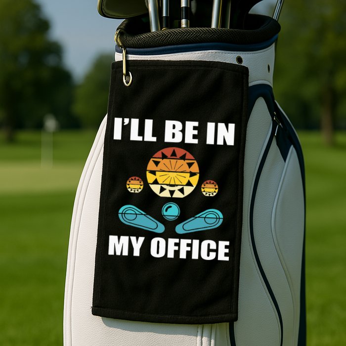 Funny Pinball Player Design Retro Gamer Pinnball Golf Towel