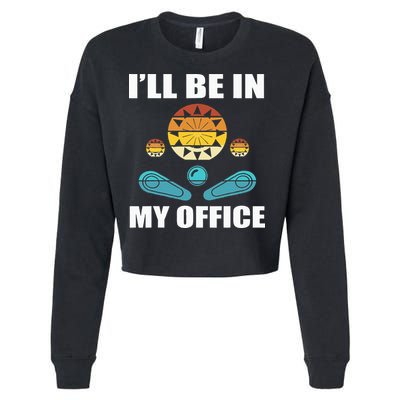 Funny Pinball Player Design Retro Gamer Pinnball Cropped Pullover Crew