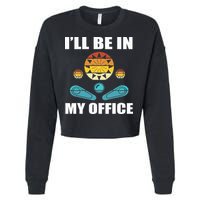 Funny Pinball Player Design Retro Gamer Pinnball Cropped Pullover Crew