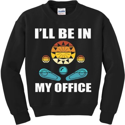 Funny Pinball Player Design Retro Gamer Pinnball Kids Sweatshirt