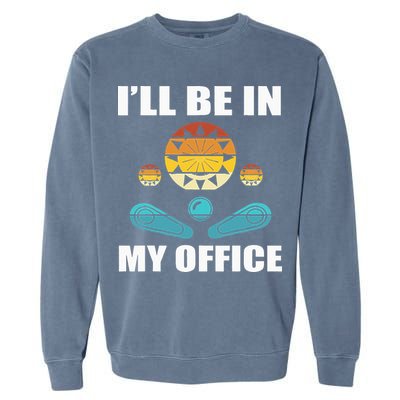Funny Pinball Player Design Retro Gamer Pinnball Garment-Dyed Sweatshirt