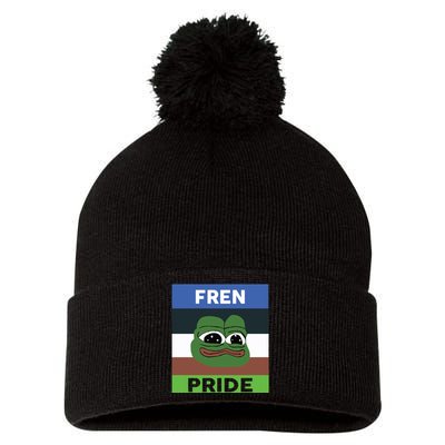 Fren Pride PEPE The Frog Pom Pom 12in Knit Beanie