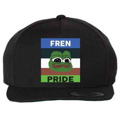 Fren Pride PEPE The Frog Wool Snapback Cap