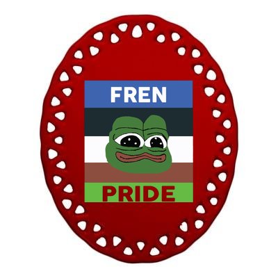 Fren Pride PEPE The Frog Ceramic Oval Ornament