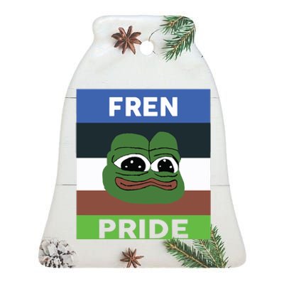 Fren Pride PEPE The Frog Ceramic Bell Ornament