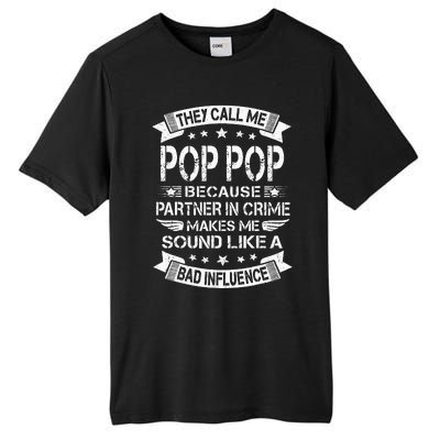 Funny Pop Pop Partner In Crime Dad Fathers Day Tall Fusion ChromaSoft Performance T-Shirt