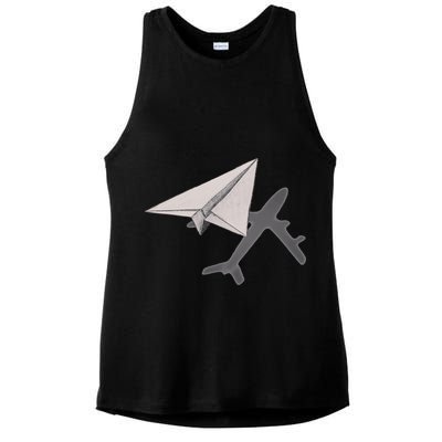 Funny Pilot Paper Airplane Funny Gift For Cofunny Giftpilots Boys Party Gift Ladies PosiCharge Tri-Blend Wicking Tank