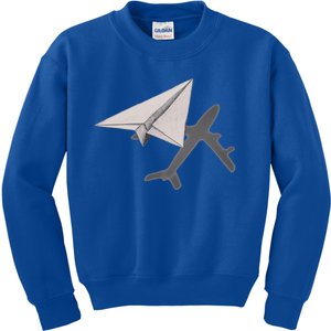 Funny Pilot Paper Airplane Funny Gift For Cofunny Giftpilots Boys Party Gift Kids Sweatshirt