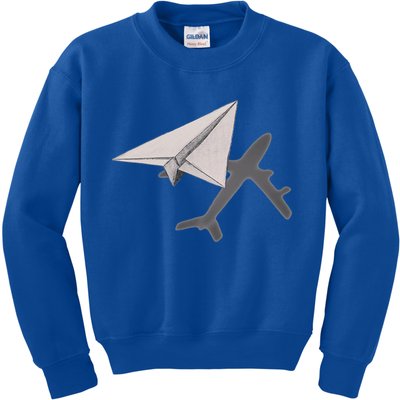 Funny Pilot Paper Airplane Funny Gift For Cofunny Giftpilots Boys Party Gift Kids Sweatshirt