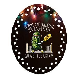 Funny Pickleball Player Paddleball Lover Ceramic Oval Ornament