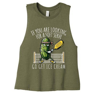 Funny Pickleball Player Paddleball Lover Women's Racerback Cropped Tank