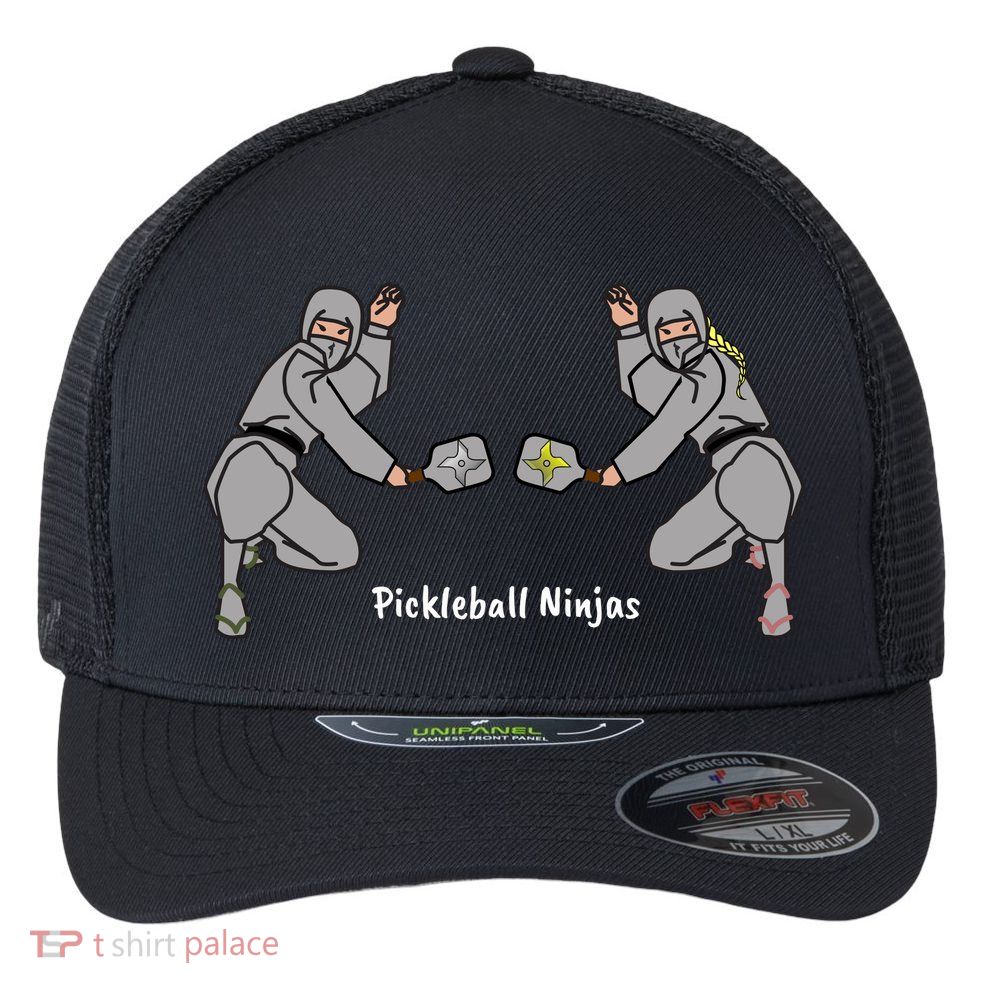 Fun Pickleball, Pickleball Ninja Mixed Doubles, Pickleball For Life Flexfit Unipanel Trucker Cap