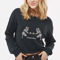 Fun Pickleball, Pickleball Ninja Mixed Doubles, Pickleball For Life Cropped Pullover Crew
