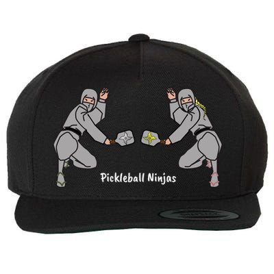 Fun Pickleball, Pickleball Ninja Mixed Doubles, Pickleball For Life Wool Snapback Cap
