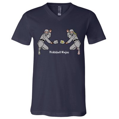 Fun Pickleball, Pickleball Ninja Mixed Doubles, Pickleball For Life V-Neck T-Shirt