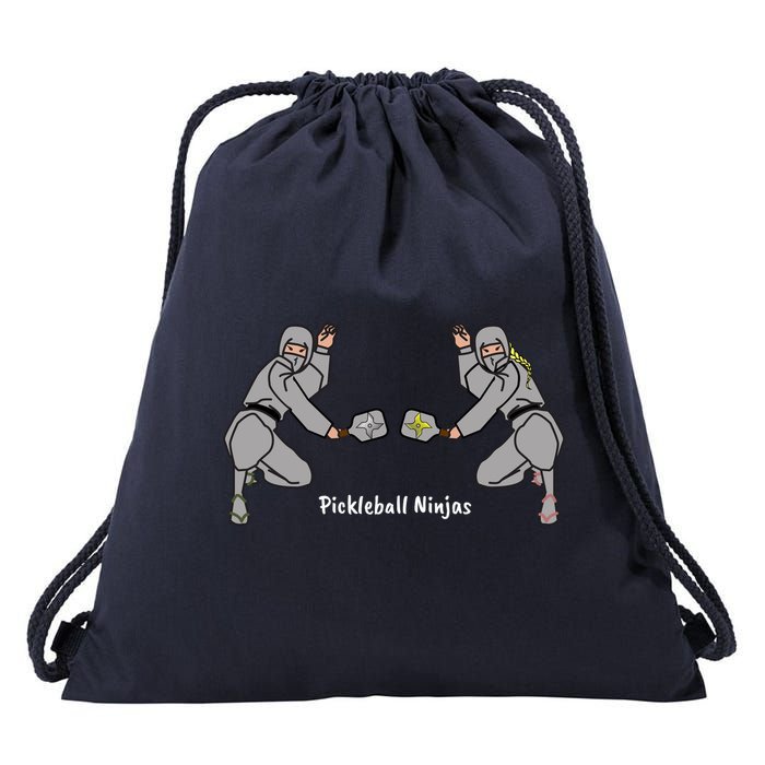 Fun Pickleball, Pickleball Ninja Mixed Doubles, Pickleball For Life Drawstring Bag