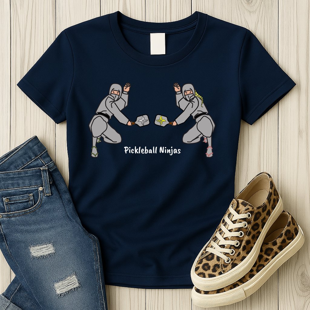 Fun Pickleball, Pickleball Ninja Mixed Doubles, Pickleball For Life Womens T-Shirt