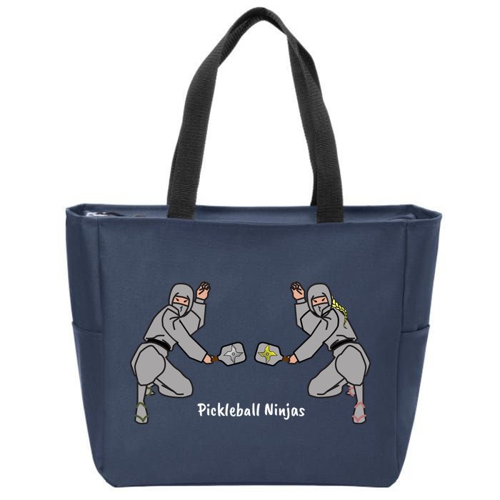 Fun Pickleball, Pickleball Ninja Mixed Doubles, Pickleball For Life Zip Tote Bag