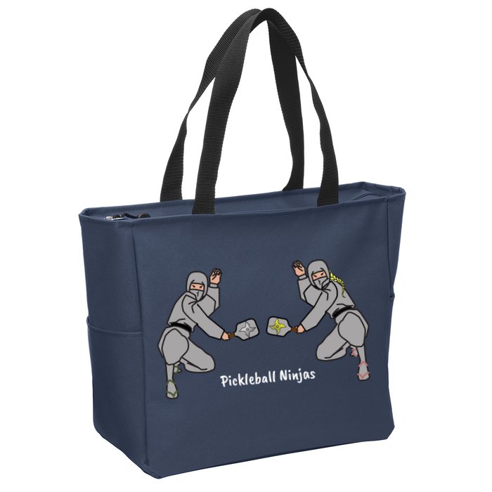 Fun Pickleball, Pickleball Ninja Mixed Doubles, Pickleball For Life Zip Tote Bag