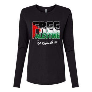 Free Palestine Palestine Strong Womens Cotton Relaxed Long Sleeve T-Shirt