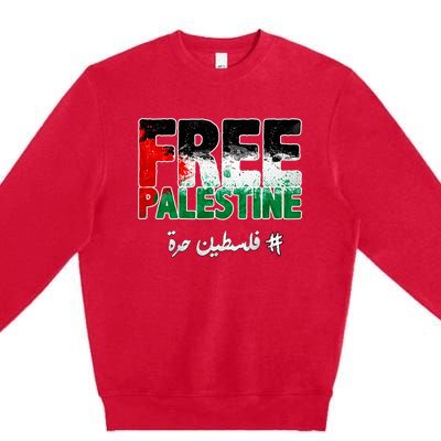 Free Palestine Palestine Strong Premium Crewneck Sweatshirt