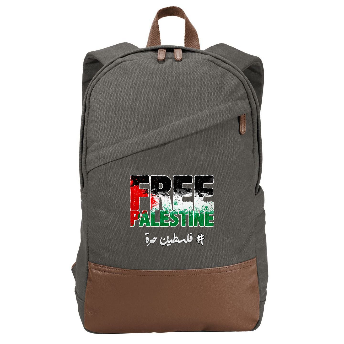 Free Palestine Palestine Strong Cotton Canvas Backpack
