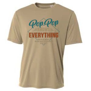 Funny Pop Pop Knows Everything For Grandpa And Fathers Day Cooling Performance Crew T-Shirt