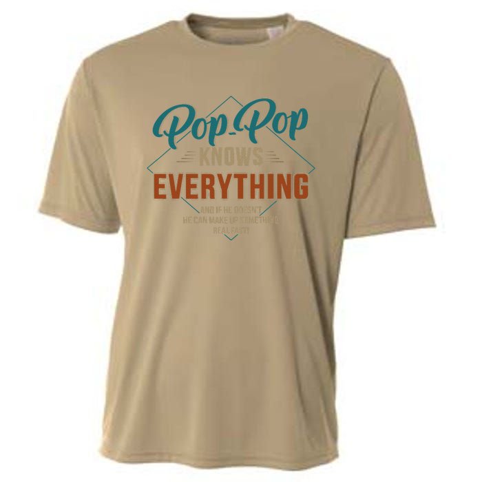 Funny Pop Pop Knows Everything For Grandpa And Fathers Day Cooling Performance Crew T-Shirt