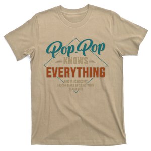 Funny Pop Pop Knows Everything For Grandpa And Fathers Day T-Shirt