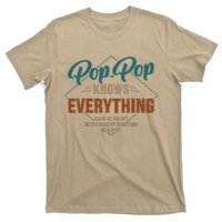 Funny Pop Pop Knows Everything For Grandpa And Fathers Day T-Shirt