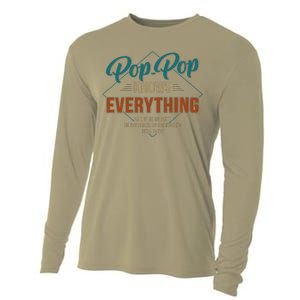 Funny Pop Pop Knows Everything For Grandpa And Fathers Day Cooling Performance Long Sleeve Crew