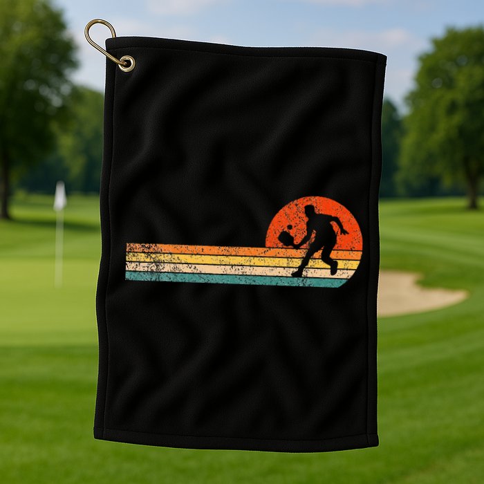 Funny Pickleball Paddle Pickleball Player Dink Retro Vintage Golf Towel