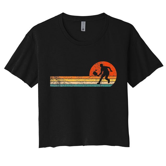 Funny Pickleball Paddle Pickleball Player Dink Retro Vintage Crop Top