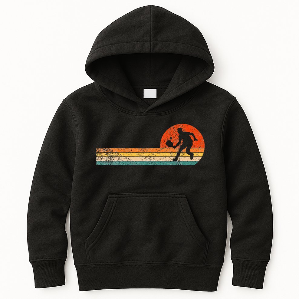 Funny Pickleball Paddle Pickleball Player Dink Retro Vintage Kids Hoodie
