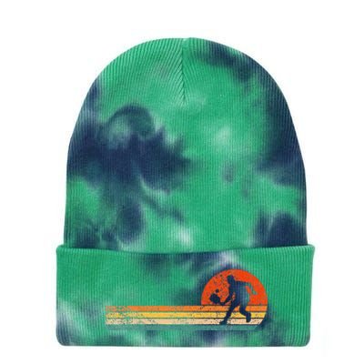 Funny Pickleball Paddle Pickleball Player Dink Retro Vintage Tie Dye 12in Knit Beanie