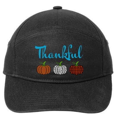 Fall Plaid Pumpkin Thankful Women, Thanksgiving Be Blessed 7-Panel Snapback Hat