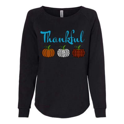 Fall Plaid Pumpkin Thankful Women, Thanksgiving Be Blessed Womens California Wash Sweatshirt