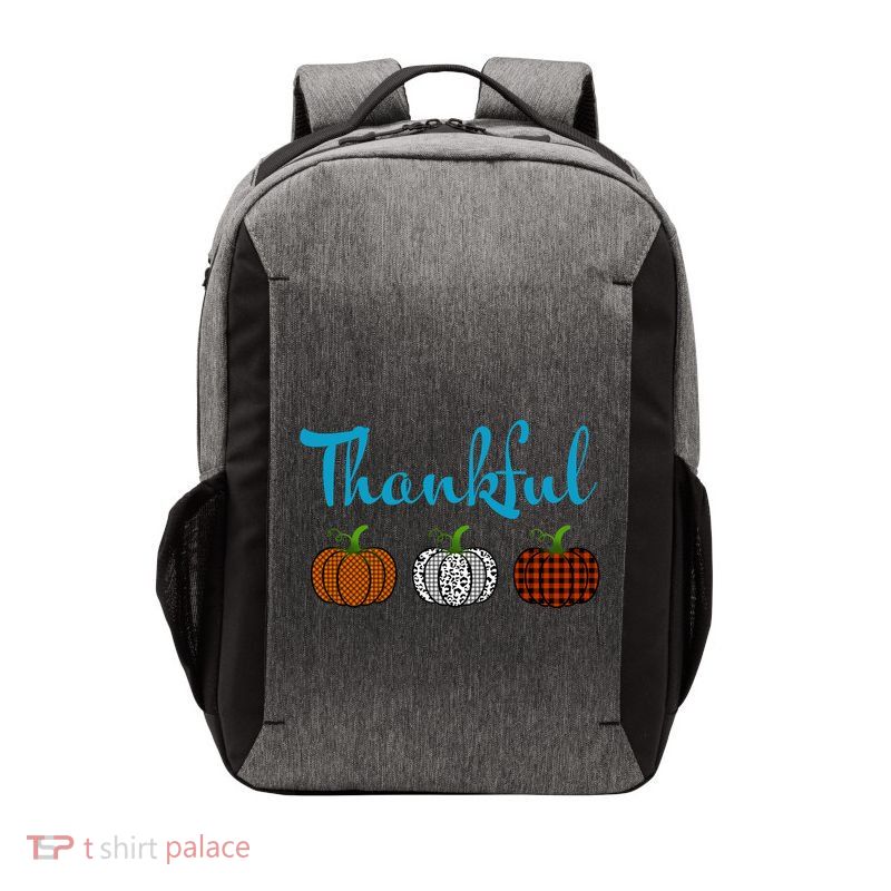 Fall Plaid Pumpkin Thankful Women, Thanksgiving Be Blessed Vector Backpack