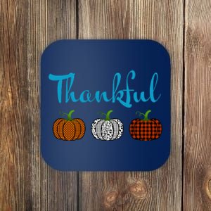 Fall Plaid Pumpkin Thankful Women, Thanksgiving Be Blessed Coaster