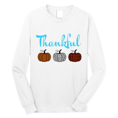 Fall Plaid Pumpkin Thankful Women, Thanksgiving Be Blessed Long Sleeve Shirt